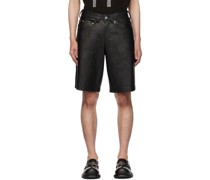 SSENSE Exclusive Black Leather Shorts