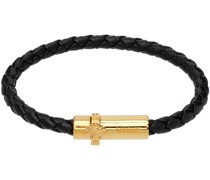 Black Medusa Braided Leather Bracelet