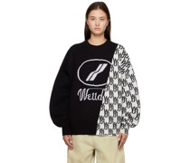 Black Graphic Mix Sweater