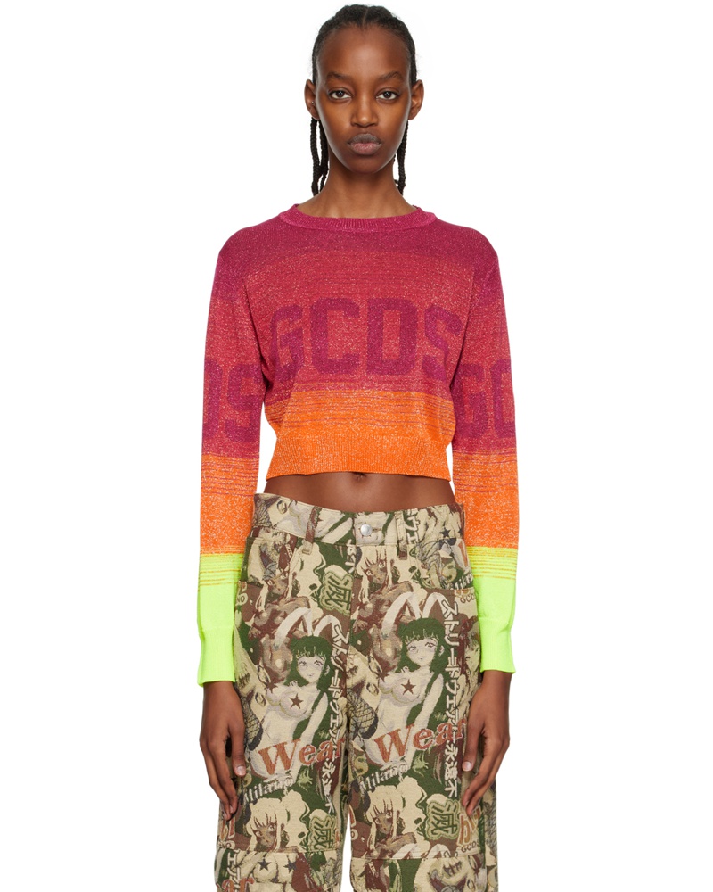 GCDS Damen Multicolor Degradé Sweater