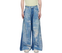 Blue Wide-Leg Jeans