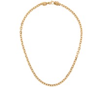 Gold Chain Link Skulls Necklace