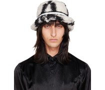 SSENSE Exclusive White & Black Windowpane Bucket Hat