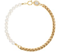 Gold & White Freshwater Pearl Necklace