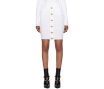 White Button Midi Skirt