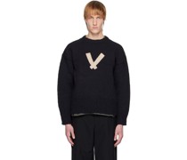 Navy Letterman Sweater