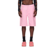 Pink Brushed Denim Shorts
