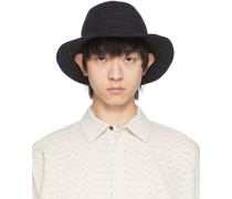 Black Kasuri Canvas Bucket Hat