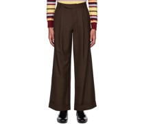 Brown Creased Trousers