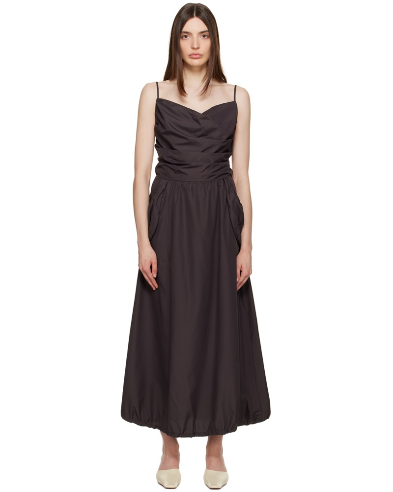 TheOpen Product Damen Brown Gathered Midi Dress