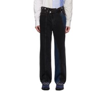 Black Irregular Waistband Jeans