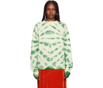 Beige & Green Web Flare Sweater