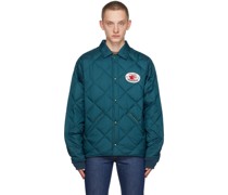 Navy Quilted Down Jacket