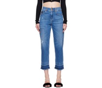 Blue Frayed Jeans
