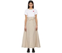 Tan Crinkled Maxi Skirt