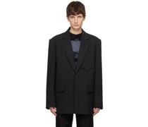 Black Notched Lapel Blazer