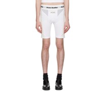 White Paneled Shorts