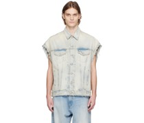 Blue Oversized Denim Vest
