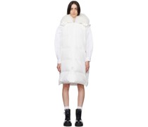 White Quilted Shearling Down Vest