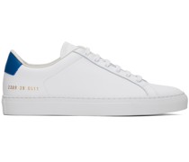 White & Blue Retro Classic Sneakers