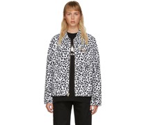 Black & White Denim Leopard Jacket