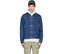 Blue Paneled Trucker Denim Jacket
