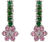 Green & Pink Flower Drop Earrings
