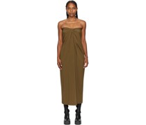 SSENSE Exclusive Khaki Knotted Midi Dress