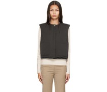 Black Patch Pockets Down Vest