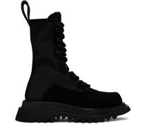 Black Lace-Up Combat Boots