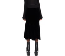 Black Divine Bias Midi Skirt