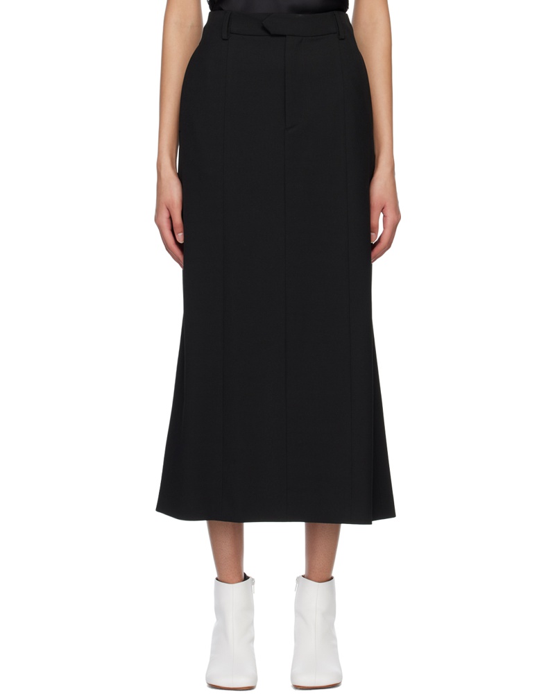 Maison Margiela Damen Black Paneled Midi Skirt