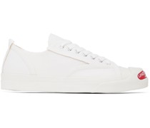 White Raw Edge Sneakers