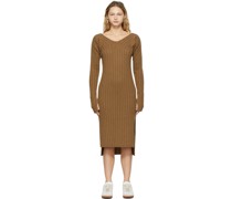 Brown Collagen Sleeve Knit Dress