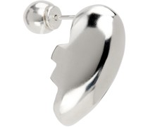 Silver Half Heart Earring