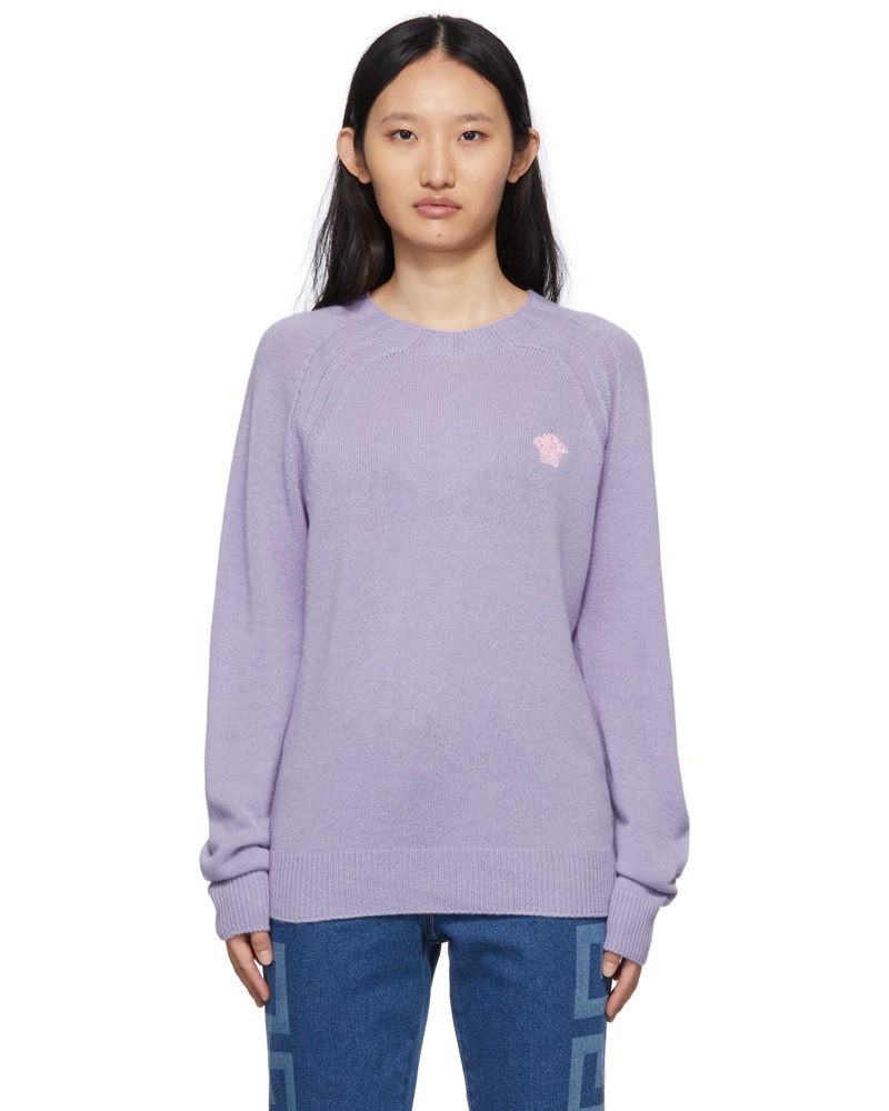 Versace Damen Purple Medusa Pop Sweater