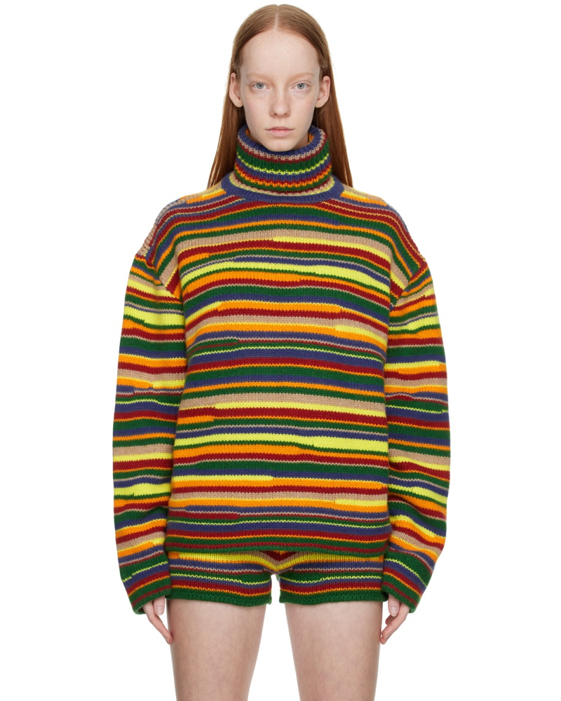The Elder Statesman Damen Multicolor Horizon Turtleneck