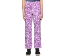 Purple & White She's Electric Trousers