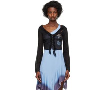 Black Sea Shell Ruffle Blouse