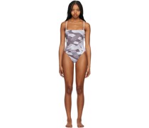 Gray Reach To The Sky One-Piece Swimsuit