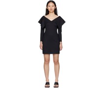 Black Fold Off-Shoulder Dress
