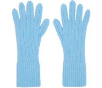 Blue Ribbed Gloves