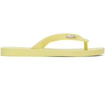Yellow Sun Long Beach Flip Flops