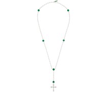 White Gold Rosary Necklace