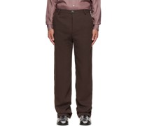 Brown Draped Trousers