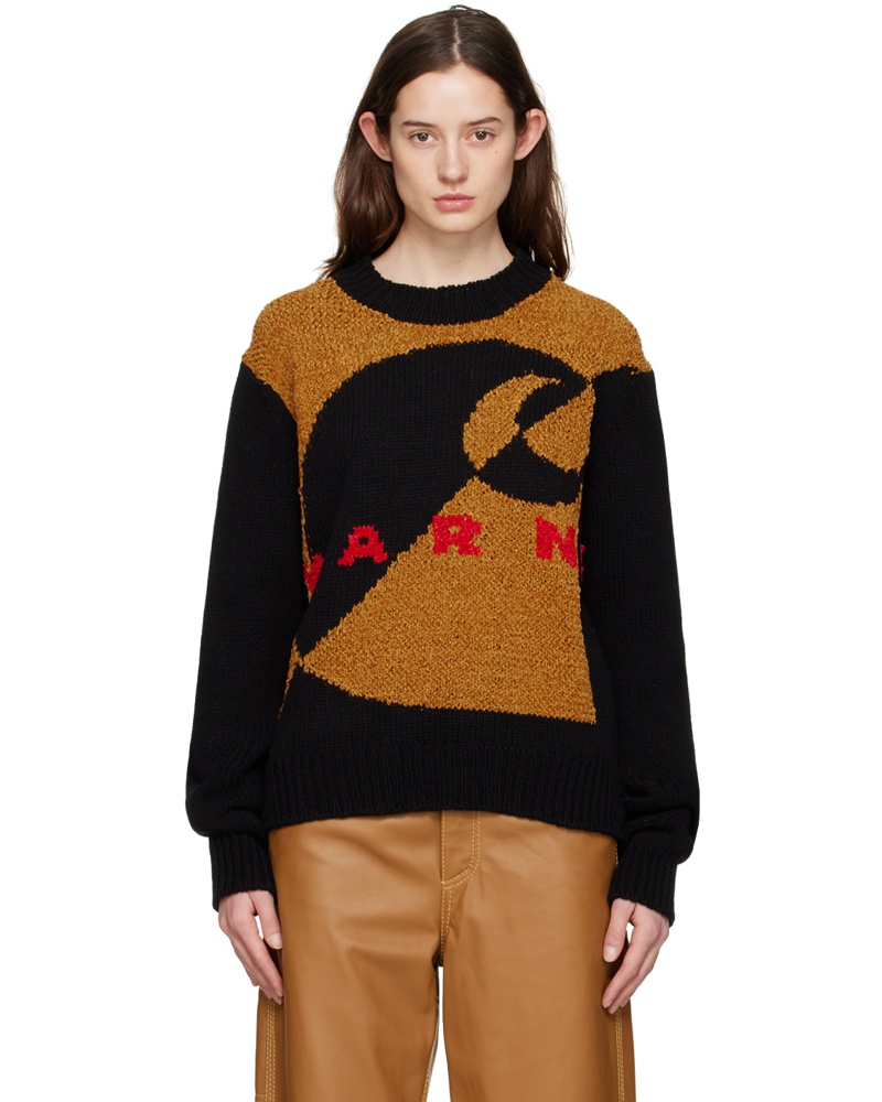 Marni Damen Tan & Black Carhartt WIP Edition Intarsia Sweater