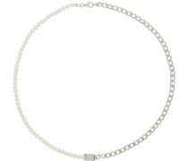 Silver & White Mix Unity Curb Chain Necklace