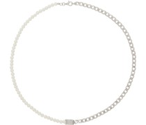 Silver & White Mix Unity Curb Chain Necklace
