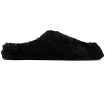 Black Shearling Slippers