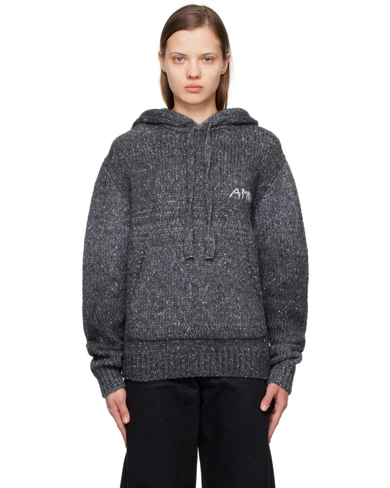 Amiri Damen Gray Space Dye Hoodie